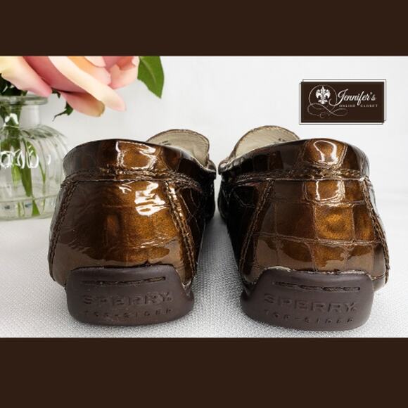 3/$30 Sperry Top-Sider Women's Chatham Bronze Croc Loafers - Picture 6 of 14
